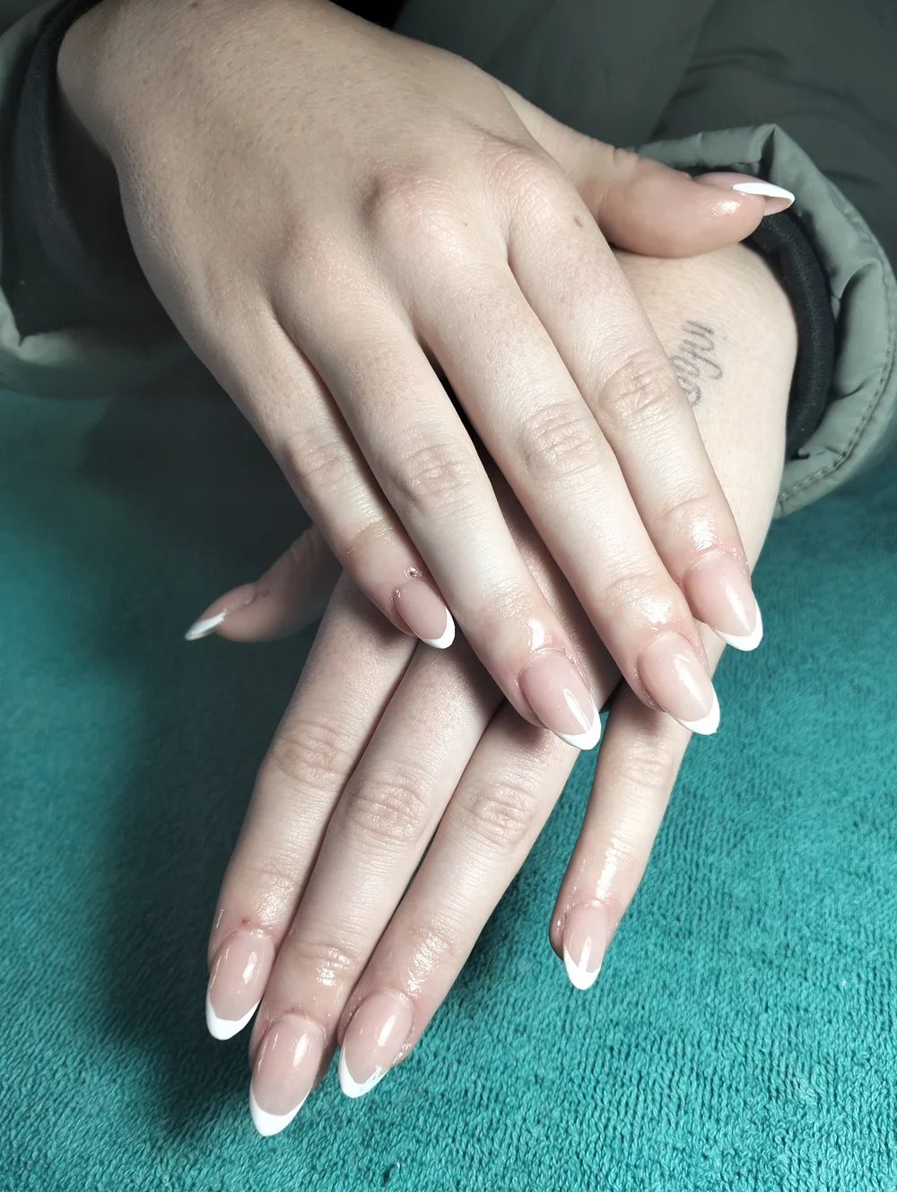 Long nude sculpted nails